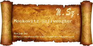 Moskovitz Szilveszter névjegykártya